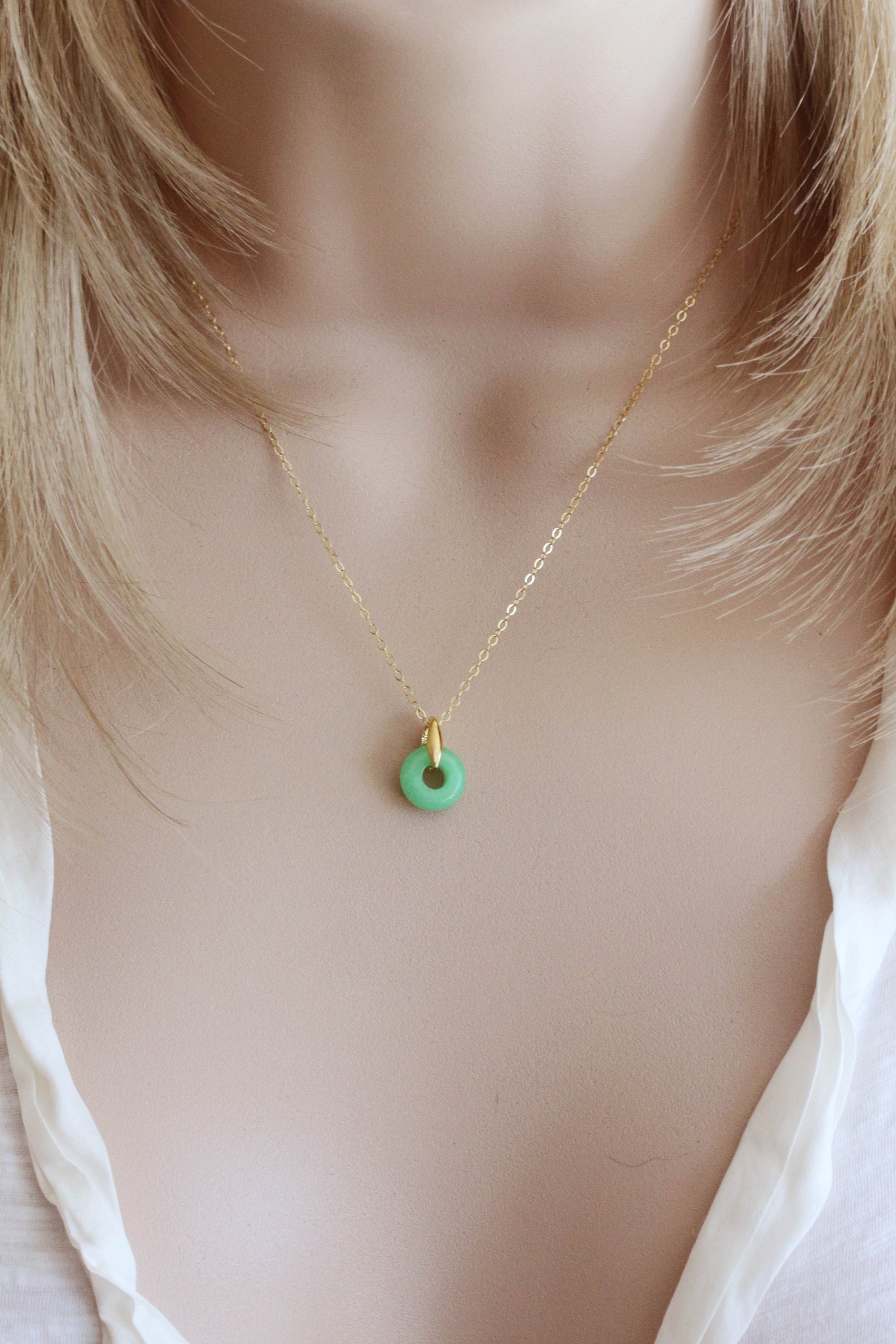 Good Fortune Chinese Green Jade Necklace Jade Ring Necklace Jade Donut Pendant  Jade Pendant Jade Necklace Tiny Jade Necklace Gift for Her - Etsy