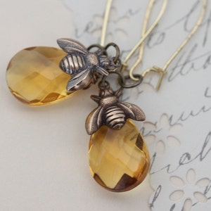 Bee Earrings Honey Bee Earrings Bee Jewelry Gift For Her Nature Loving Earrings image 2