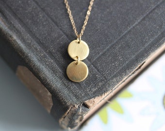 Gold Disc Necklace Disc Drop Necklace Gold Necklace Minimalist Jewelry Everyday Jewelry Gift For Her