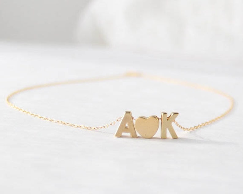 Initial Necklace Gold Filled Minimal Initial Necklace Tiny Initial Necklace Name Necklace Gold Letter Necklace Personalized Name Necklace image 2