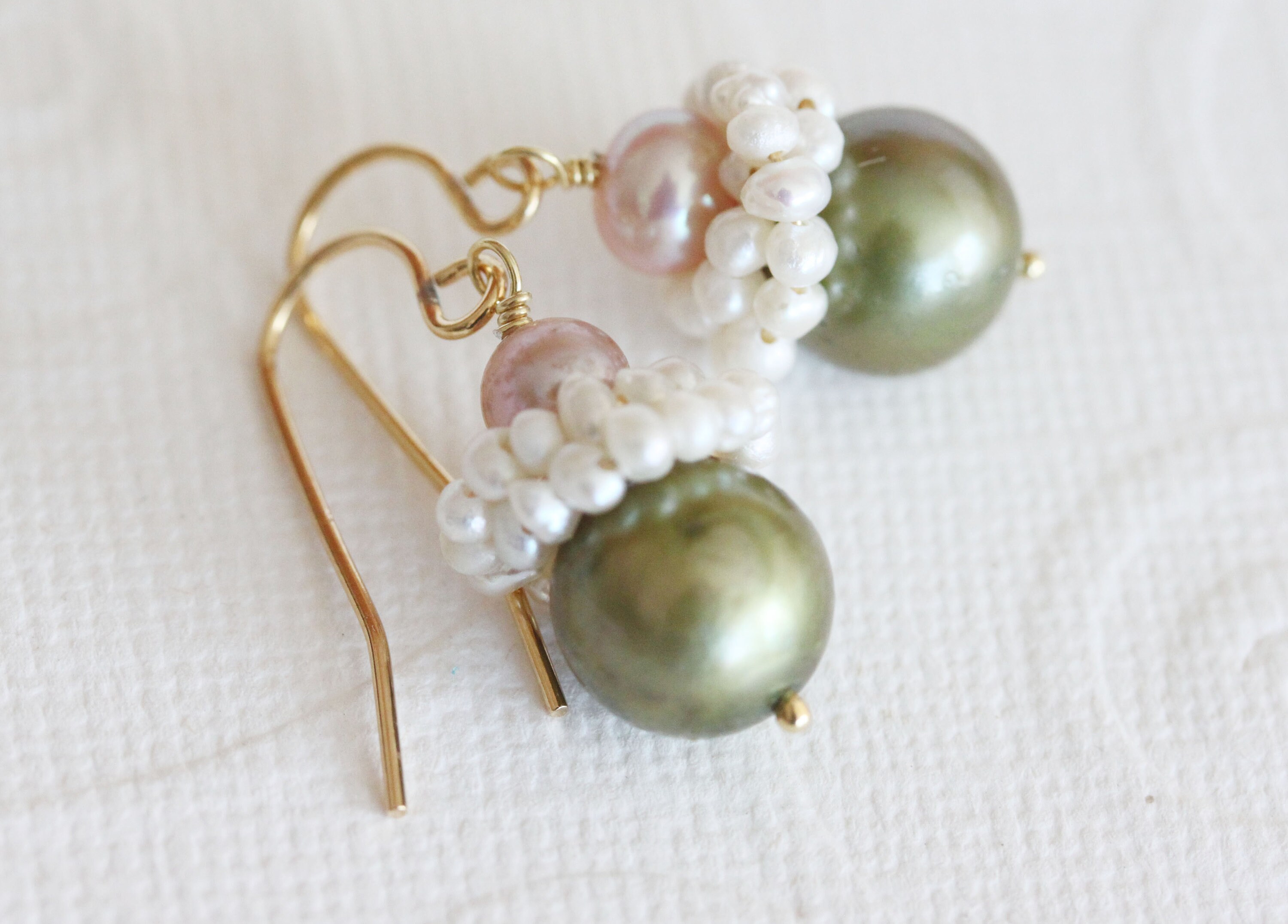 Sage Pearl Earrings Sage Green Earrings Bridal Earrings Bridal - Etsy