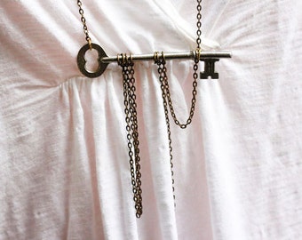 Freedom Skeleton Key Necklace Antique Skeleton Key Necklace Gift For Her Vintage Jewelry Steampunk Jewelry