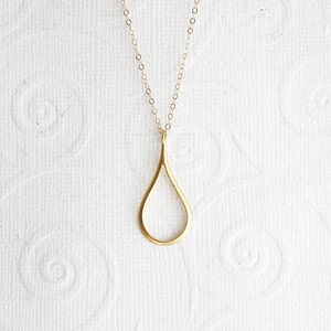 Teardrop Necklace Raindrop Necklace Everyday Jewelry Gift For Her Simple Necklace image 3