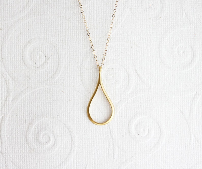 Teardrop Necklace Raindrop Necklace Everyday Jewelry Gift For Her Simple Necklace image 3