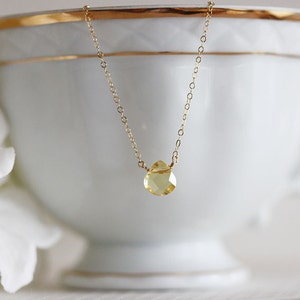 Dainty Citrine Necklace Genuine Citrine Necklace On 14 Karat Gold Filled Sterling Silver Gift For Her November Birthstone image 3