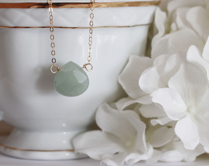 Genuine Amazonite Necklace Amazonite Pendant Gift for Etsy
