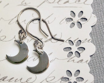 Crescent Moon Earrings  Sterling Silver or Gold Filled Earrings Gift For Her Celestial Jewelry