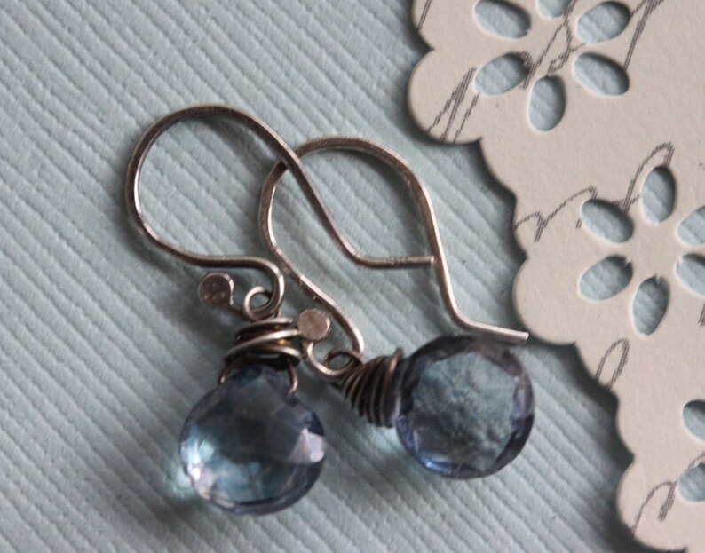 Navy Blue Earrings Blue Gemstone Earrings Everyday Earrings Etsy