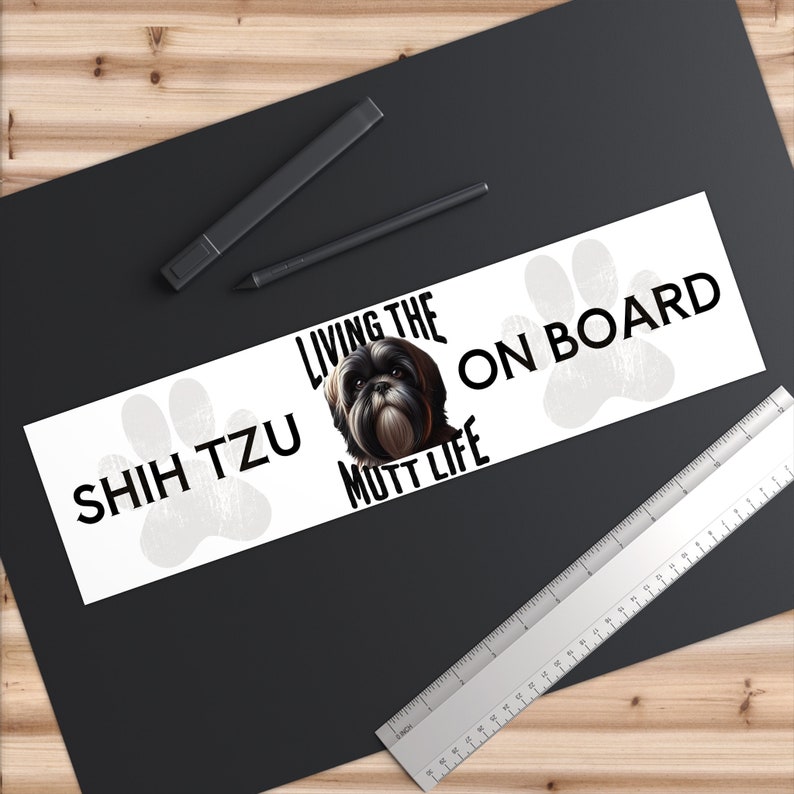 Shih Tzu Bumper Sticker: "Living the Mutt Life" Car Decal image 1