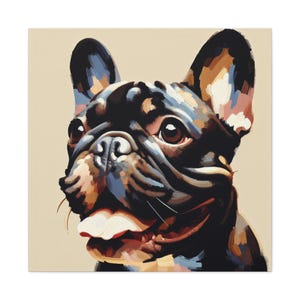 French Bulldog Art Canvas, Perfect for Dog Lovers, Home Decor, Gift for Pet Owners, Animal Wall Art, Unique Nursery Decor