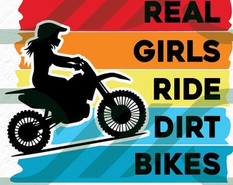 Motocross Girl Rider SVG PNG: Dirt Bike Cut Files (Commercial Use)