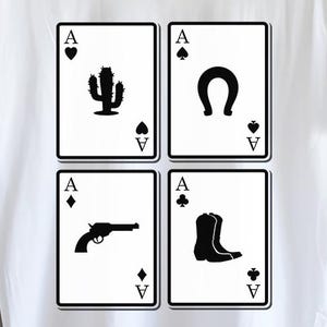 Asso di cuori Western SVG PNG / Cowboy svg cutfiles per cricut / Western Cowboy svg png / Poker Cards svg / Cactus Cowboy Boots svg png