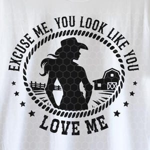 Excuse me You look Like You Love Me SVG and PNG | Retro cowgirl shirt design | Cowgirl svg cutfiles for cricut | Cowgirl western clipart