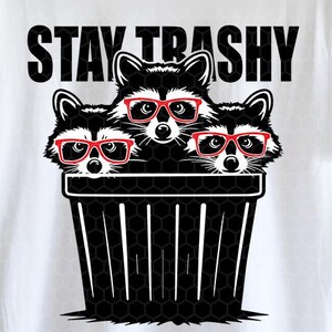 Stay Trashy SVG PNG | Raccoon svg cutfiles for cricut | Funny raccoon shirt | Funny retro shirt design | Raccoon Squad svg png