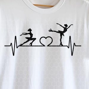 Dance Heartbeat SVG: Ballet, Ice Skating, Gymnast - Cricut Cut Files
