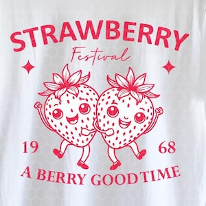 Strawberry Festival 1968 SVG and PNG | Strawberry svg cutfiles for cricut | A berry good times tshirt | Trendy strawberry tshirt design |