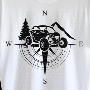UTV with compass design svg png | UTV silhouette and svg cutfile for cricut | Side by side tshirt design | Side by side decal svg