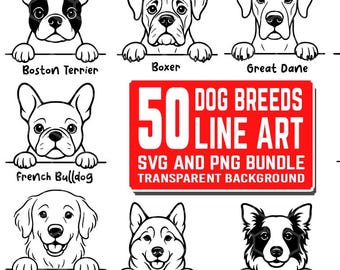 74 Dog Breeds Ears SVG PNG Bundle Designs | Dog Breeds Silhouette and ...