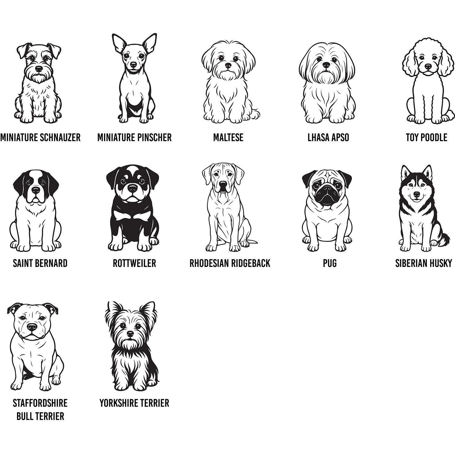 67 Dog Breeds Keychain SVG and PNG Bundle Designs | Dog Breeds Heads ...
