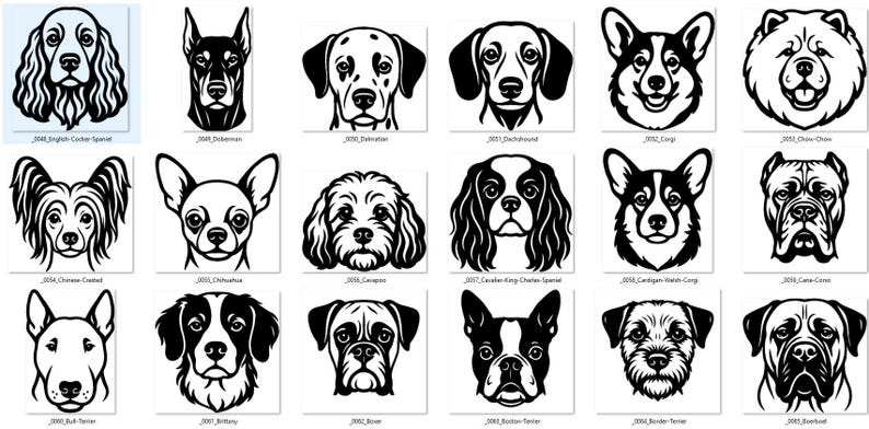 83 Dog Breeds Heads SVG and PNG Bundle Designs | Dog Breeds SVG ...