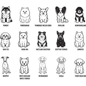 67 Dog Breeds Keychain SVG and PNG Bundle Designs | Dog Breeds Heads ...