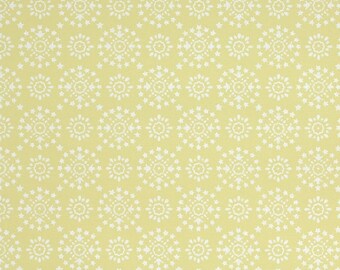 1960s Vintage Wallpaper by the Yard - White and Gray Geometric on Yellow