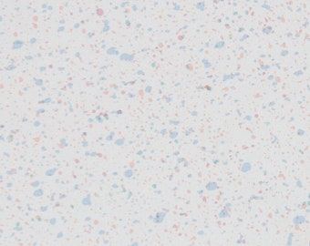 1950s Vintage Wallpaper by the Yard - Fine Graphics Wallpaper Blue and Pink Flecks Sprinkle Texture on Beige