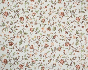 1960s Vintage Wallpaper by the Yard - Floral Vintage Wallpaper Brown and Green Chintz