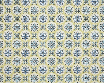 1940s Vintage Wallpaper by the Yard - Geometric Wallpaper Yellow and Blue Design