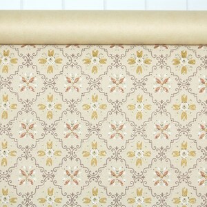 1950s Vintage Wallpaper by the Yard Gold Tan and Brown Geometric image 2