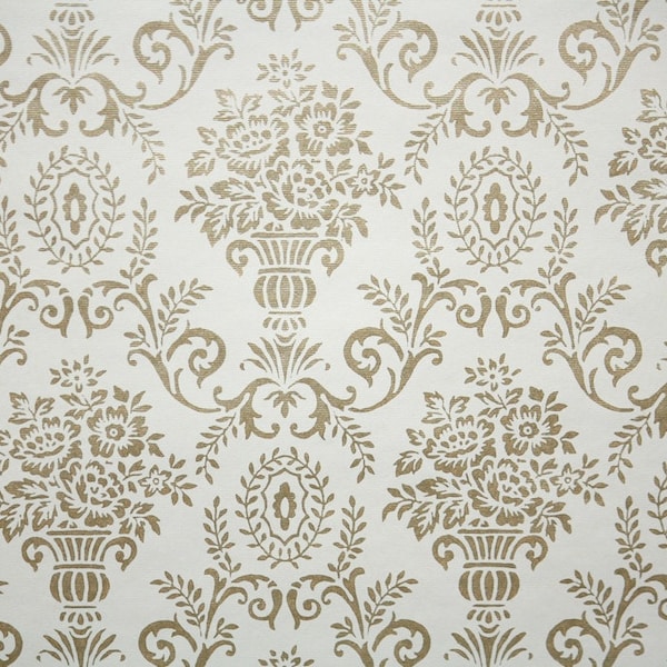 Metallic Damask Wallpaper Etsy