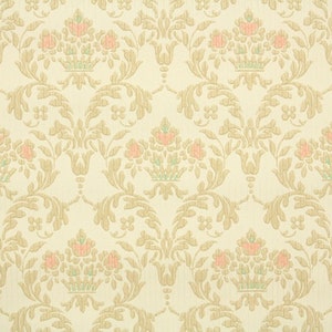 1930s Vintage Wallpaper by the Yard - Antique Victorian Style Damask