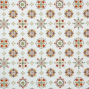 1940s Vintage Wallpaper by the Yard - Red Brown Orange and Yellow Geometric Vintage Wallpaper