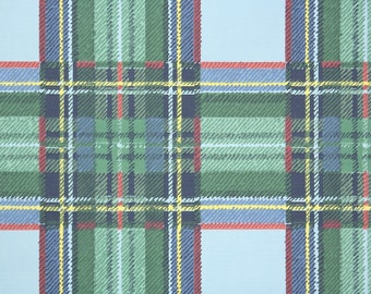 1950s Vintage Wallpaper by the Yard - Vintage Wallpaper  Blue and Green Plaid