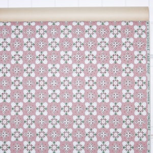 1950s Vintage Wallpaper by the Yard Geometric Wallpaper in Mauve and Gray image 2