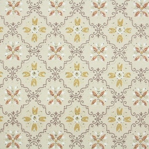 1950s Vintage Wallpaper by the Yard Gold Tan and Brown Geometric image 1