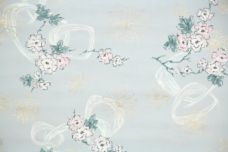 1950s Vintage Wallpaper by the Yard Mid Century Pink
