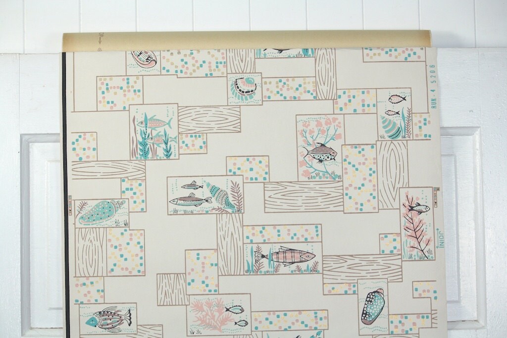 1950s Vintage Wallpaper by the Yard Retro Bathroom Wallpaper | Etsy