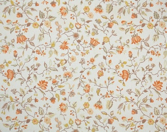 1960s Vintage Wallpaper by the Yard - Floral Vintage Wallpaper Brown and Orange Floral Chintz