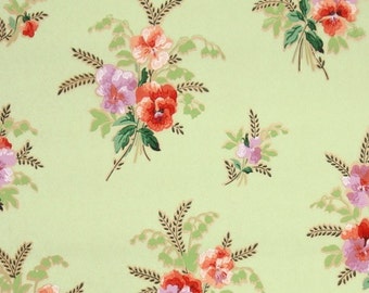 1930's Vintage Wallpaper by the Yard - Vintage Pansy Wallpaper
