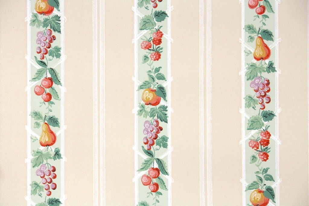 1940s Vintage Wallpaper by the Yard Kitchen Wallpaper Fruit - Etsy 1940s Vintage Wallpaper by the Yard Kitchen Wallpaper Fruit - Etsy