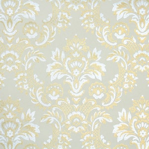 Vintage Wallpaper Metallic Gold and Silver Damask image 4