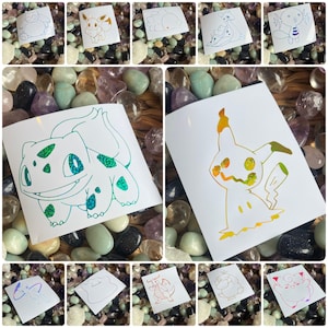 Pegatinas de vinilo con líneas artísticas inspiradas en Pokémon: perfectas para carpetas de Pokémon, calcomanías de pared y decoración de automóviles.