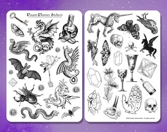 Pagan Planner Stickers Print-and-Cut File for Cricut and Silhouette - Digital Download