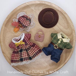 Conjunto de ropa para pareja de vaquero y dama estilo vintage para madre/padre - Ropa para muñecas hecha a mano