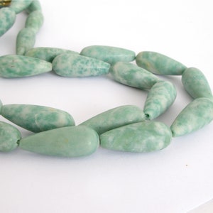 25mm Tree Agate Beads, Matte Finish 25mm Green Teardrop Beads, Green and White  Gemstone Beads, 25mm Teardrop Beads, Aga232