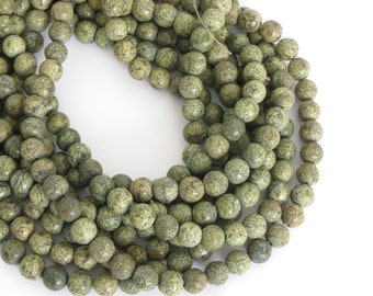 8mm rondes perles Serpentine russes, rondes en pierres précieuses perles, fil Serpentine, Ser209