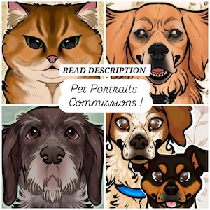 Pet Portrait Commissions ! -ticket- READ DESCRIPTION