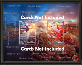 Pokemon Latias 239 & Latios 203 Surging Sparks Extended Art 8.5 x 11" Frame