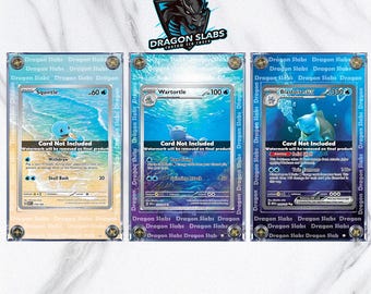 Pokemon Squirtle, Wartortle, Blastoise 151 Custom Display Cases Extended Artwork